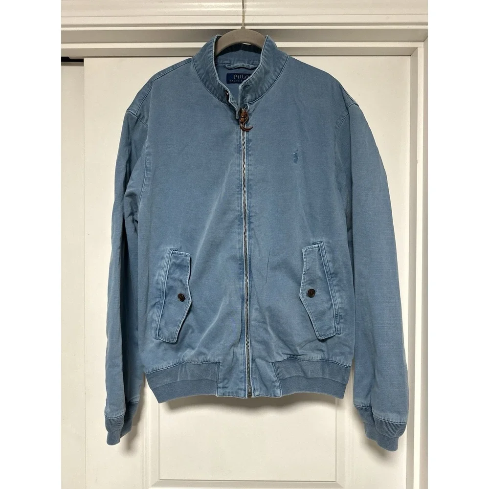 Polo Ralph Lauren, Men's Montauk Garment-Dyed Cotton-Twill Windbreaker, Blue,‎ M